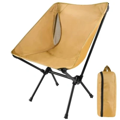 Afbeelding van Chaise de camping pliable ultra légère 130 kg Petite taille une fois pliée pliante portable avec sac transport pour la randonnée, pêche