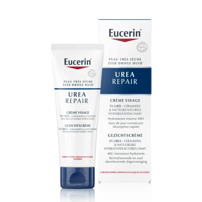 Image de Eucerin UreaRepair Crème Visage Peau Sèche 5% d&#039;Urée Tube 50ml