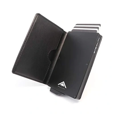 Afbeelding van Stealth Wallet Minimalistische portefeuille met pop up kaarthouder, in geschenkdoos, van licht en dun aluminium, creditcard etui RFID /NFC blokkering, Minimalistisch