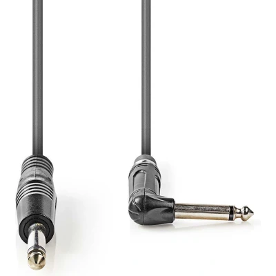 Afbeelding van 6.35 mm jack kabel Nedis 1.5 meter (Haaks, Mono, Ongebalanceerd, 100% koper)