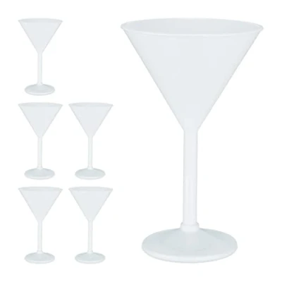 Afbeelding van Relaxdays martiniglazen set van 6 kunststof plastic cocktail glazen herbruikbaar