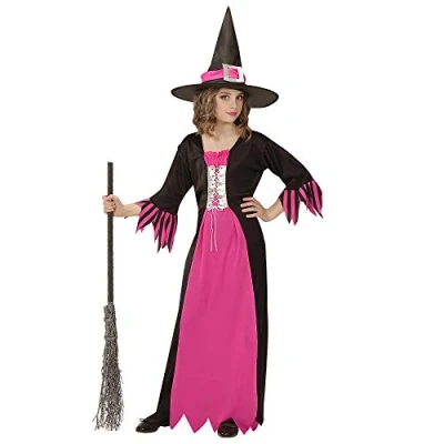 Afbeelding van Widmann Heks &amp; Spider Lady Voodoo Duistere Religie Kostuum Henrike Meisje Roze Maat 140 Halloween Verkleedkleding