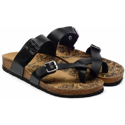 Afbeelding van GOBY Zwart Slippers Sandalen Hoge kwaliteit Handmade Maat 37