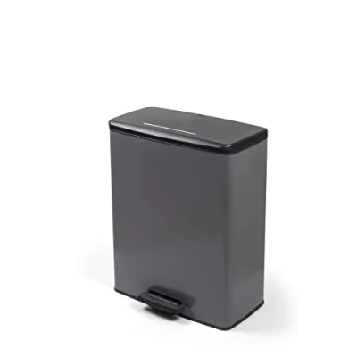 Image de Poubelle Rectangle Deco Bin Curver 65L Grande Capacité 49 X 32 61 Cm Anthracite