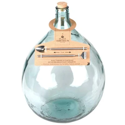 Afbeelding van Esschert Design AGG49 Terrarium plantenbak met gereedschap, groen, maat L
