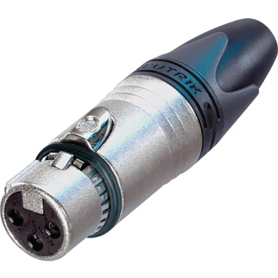 Afbeelding van XLR connector Neutrik 3 pin (Metaal, Vrouwelijk, Trekontlasting, Verguld)