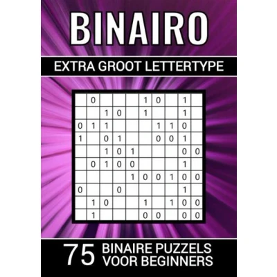 Image de Binairo Extra Groot Lettertype 75 Binaire Puzzels voor Beginners