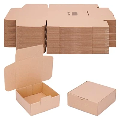 Afbeelding van verpacking 100 stuks vouwdozen 150 x 60 mm bruin (buitenafmetingen: 155 65 mm) verzenddoos DHL Hermes DPD GLS