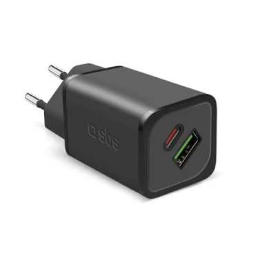 Afbeelding van Sbs Wall Charger 1xusb c 65w &amp; 1x Usb a 18w Black