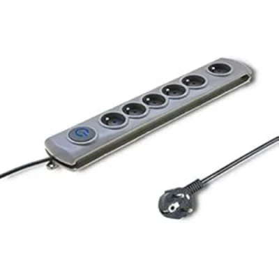 Afbeelding van Qoltec, Stekkerdoos, 50166 overspanningsbeveiliging Grijs 6 AC uitgang(en) (6 x, 3 m)