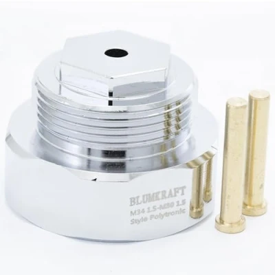 Afbeelding van Radiatoradapter M34 x 1,5 vrouwelijk, type POLYTRONIC (prototype) op thermostaatkop M30 mannelijk: past je radiatorventiel aan voor moderne en slimme thermostaten in M30.