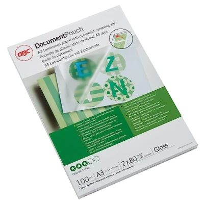 Image de GBC IB583032 Lot de 100 Pochettes plastification standards Transparent
