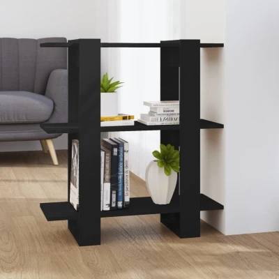Afbeelding van Boekenkast/kamerscherm 80x30x87 cm zwart