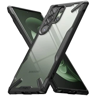 Afbeelding van Ringke Fusion X Beschermhoes compatibel met Samsung Galaxy S23 Ultra 5G (2023), transparante harde achterkant versterkte zijschaal, schokbestendig, zwart