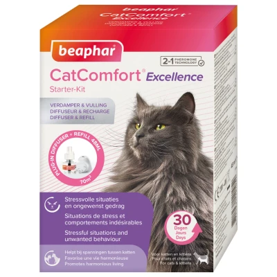 Afbeelding van Beaphar Catcomfort Excellence Starterskit Verdamper &amp; Vulling Anti stressmiddel 48 ml Tot 70m2