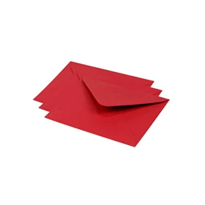 Afbeelding van Clairefontaine 60158C verpakking met 20 enveloppen, rubber bekleed, formaat 12,5 x 13,8 cm, 120 g/m², kleur: Johannisrot uitnodiging en komt overeen premium papier glad