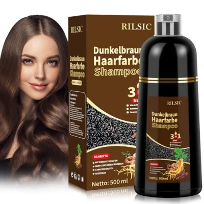 Afbeelding van Haarkleurshampoo 500 ml 3 in 1 shampoo voor grijs haar en baard kleurshampoo mannen vrouwen