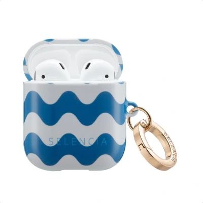 Afbeelding van Selencia Vivid Case Hoesje geschikt voor AirPods 2 / 1 Wave Vibes Classic Blue