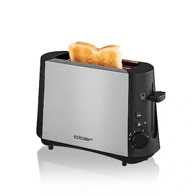Afbeelding van Cloer 3890 Mini broodrooster voor 1 snee toast, ontdooiknop, kruimellade, broodsnijder, 600 W, warmte isolerende metalen behuizing, matte afwerking