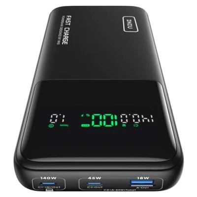Afbeelding van INIU Power Bank, 27.000 mAh 140 W powerbank, kleine maar krachtige USB C ingang en uitgang voor telefoon laptop, powerbank MacBook Pro, Steam Deck iPhone 15, 14, 13, 12