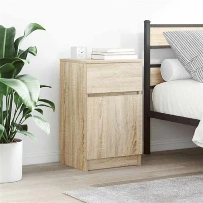 Image de vidaXL Tables de chevet 2 pcs chêne sonoma 39x35x65 cm bois ingénierie861324