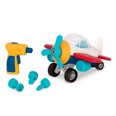 Afbeelding van Wonder Wheels by Battatv demonteerbaar vliegtuig speelgoed met boormachine voor kinderen vanaf 3 jaar (27 stuks)