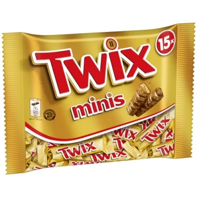 Afbeelding van TWIX Minis chocoladerepen met melk, karamel en koekjes 16 minirepen 333g