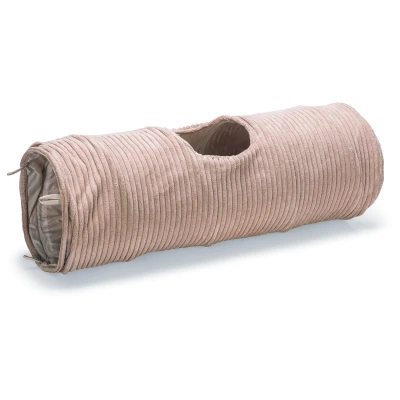 Afbeelding van Designed by Lotte Kattentunnel Ribbed Kattenspeelgoed Roze 25x25x75 cm