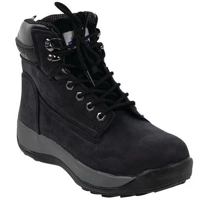 Afbeelding van Portwest FW32 Steelite Constructo nubuckleer schoenen, S3 HRO, zwart.
