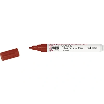 Afbeelding van Hobby Line Donkerrode Porcelain Pen Glas en porseleinstift op waterbasis geschikt voor glas, porselein, metaal keramiek