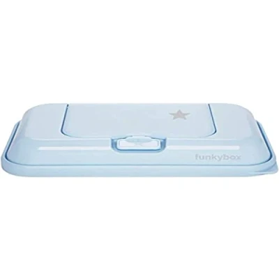 Afbeelding van Funkybox Billendoekjes Doosje To Go Soft Blue White Star