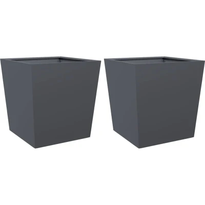 Afbeelding van vidaXL Plantenbakken 2 st 50x50x50 cm staal antracietkleurig