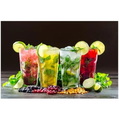 Afbeelding van Topkapi 250.996 Longdrink 6 stuks Miami Vice cocktailglazen wit/transparant XL (36 cl) voor cocktail, longdrink, mojito, sap, water, hoogte 12 cm