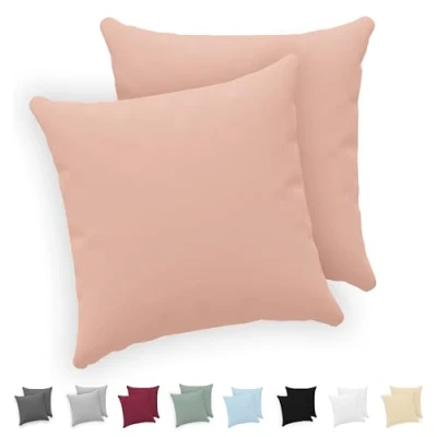 Afbeelding van Twinzen® Kussensloop, 80 x cm, 100% jersey katoen, 150 g/m², kussensloop met ritssluiting, Oeko Tex gecertificeerd, 2 stuks