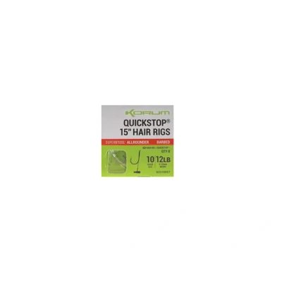 Image de Korum Gros Poissons Super Acier Allrounder Quickstop 15&quot; Hair Rigs Ardillon (8pcs) Maat : haak 12 0.26mm