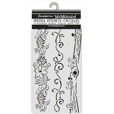 Afbeelding van Stamperia Hidden Grove Thick Stencil 12x25cm 3 Borders (KSTDL114)