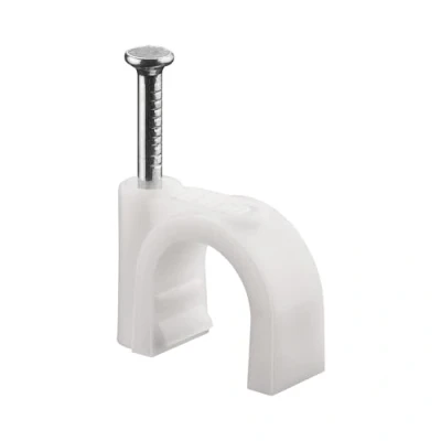 Afbeelding van Kabelklemmen met spijker voor kabels tot 10mm 100 stuks / wit