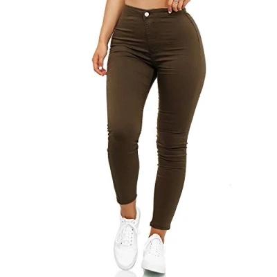 Afbeelding van Elara Chunkyrayan Jeans voor dames, hoge taille, slim fit, Olivia groen