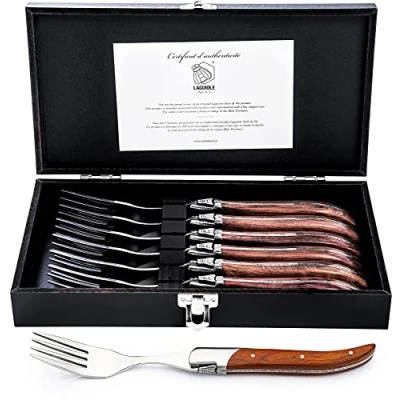 Afbeelding van Laguiole Style de Vie Vorken Luxury Line 6 delig Rozenhout