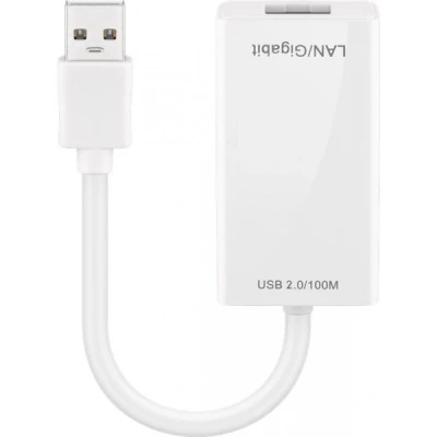 Afbeelding van Goobay USB 2.0 Fast Ethernet netwerkconverter voor het aansluiten van een pc/MAC met poort op netwerk