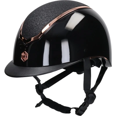 Afbeelding van Charles Owen Cap Kylo Sparkly Black Gloss/Rose Gold 56 58cm