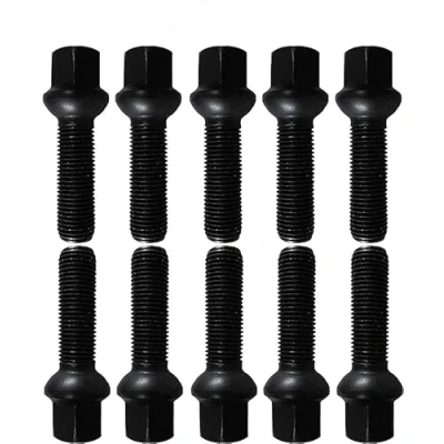 Afbeelding van 10 stuks wielbouten R14 M14 x 1,5 45 mm zwart