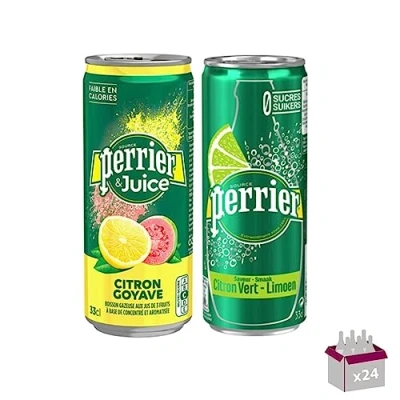 Afbeelding van Perrier koolzuurhoudend natuurlijk mineraalwater citroen guave ananas &amp; mango (24 x 33 cl)