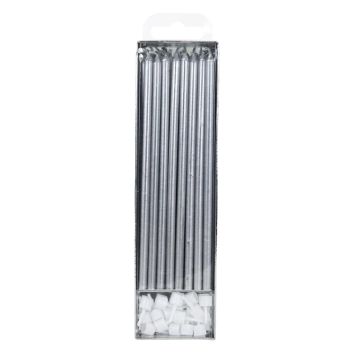 Afbeelding van PME Taartkaarsjes Zilver Extra Lang (18cm) Set/16