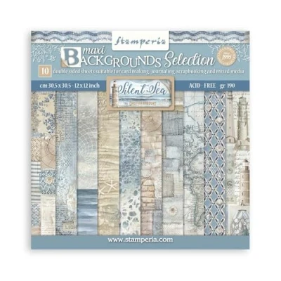 Afbeelding van Stamperia Silent Sea Maxi Background Selection 12x12 Inch Paper Pack (SBBL170)