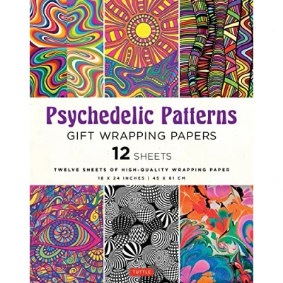 Afbeelding van Psychedelic Patterns Gift Wrapping Papers 12 sheets