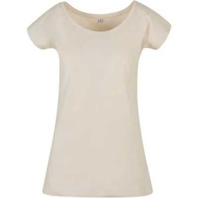 Afbeelding van Build your Brand Ladies ́ Wide Neck Tee BYBB013 Sand