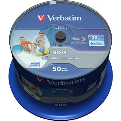Afbeelding van Verbatim 43812 Blu ray BD R SL disc 25 GB 50 stuk(s) Spindel Bedrukbaar