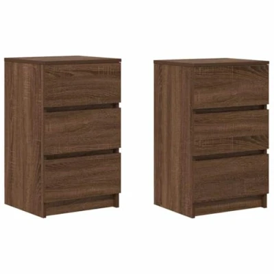 Afbeelding van vidaXL Nachtkastjes met 3 lades 2 st 39x35x65 cm bruin eikenkleurig