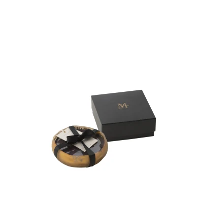 Afbeelding van J Line geurkaars M Chic glas goud/zwart small 15U